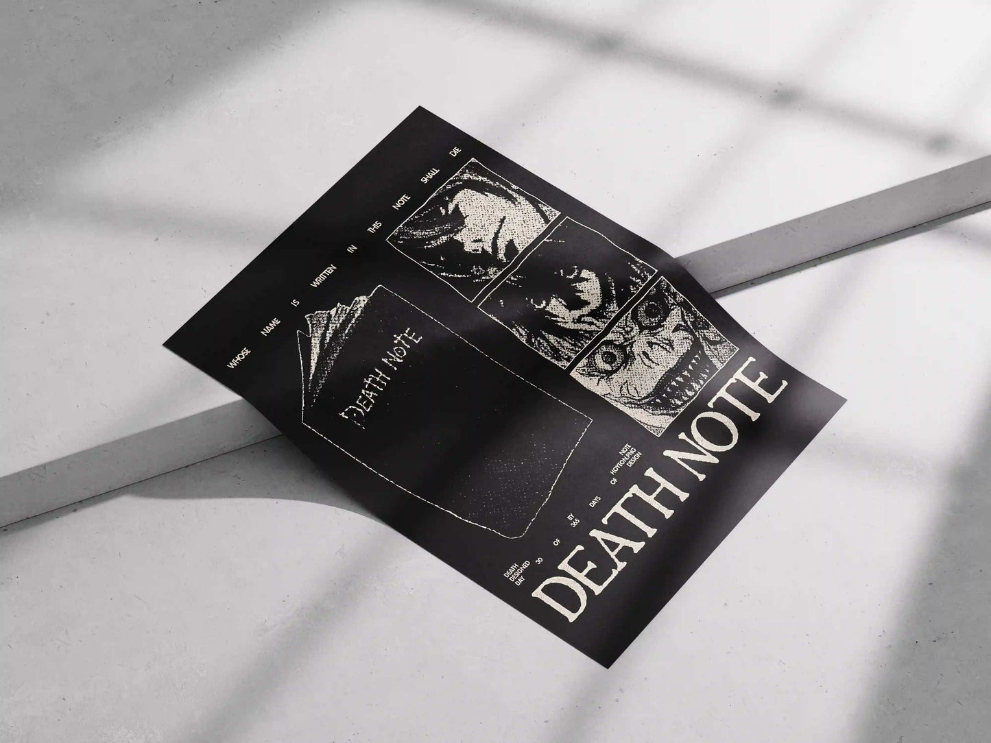 Death Note "Whose Name Is Written" Anime Poster - Ryuk L & Kira Symbolic Art Print