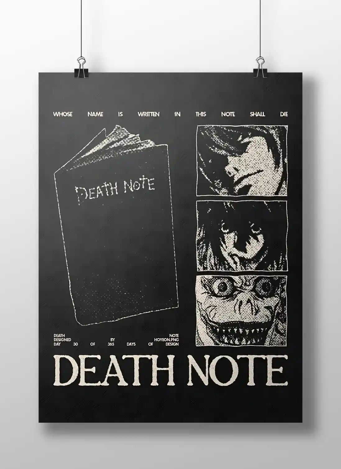 Death Note "Whose Name Is Written" Anime Poster - Ryuk L & Kira Symbolic Art Print