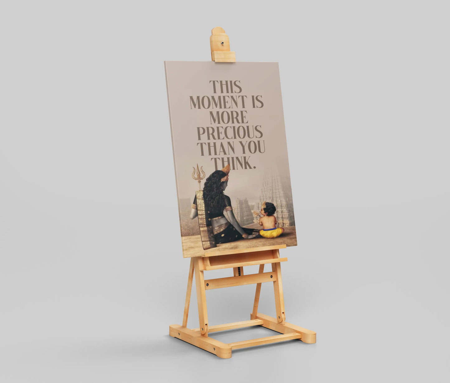 Divine Mother & Child Poster | Indian Spiritual Quote Wall Art | Precious Moments Print