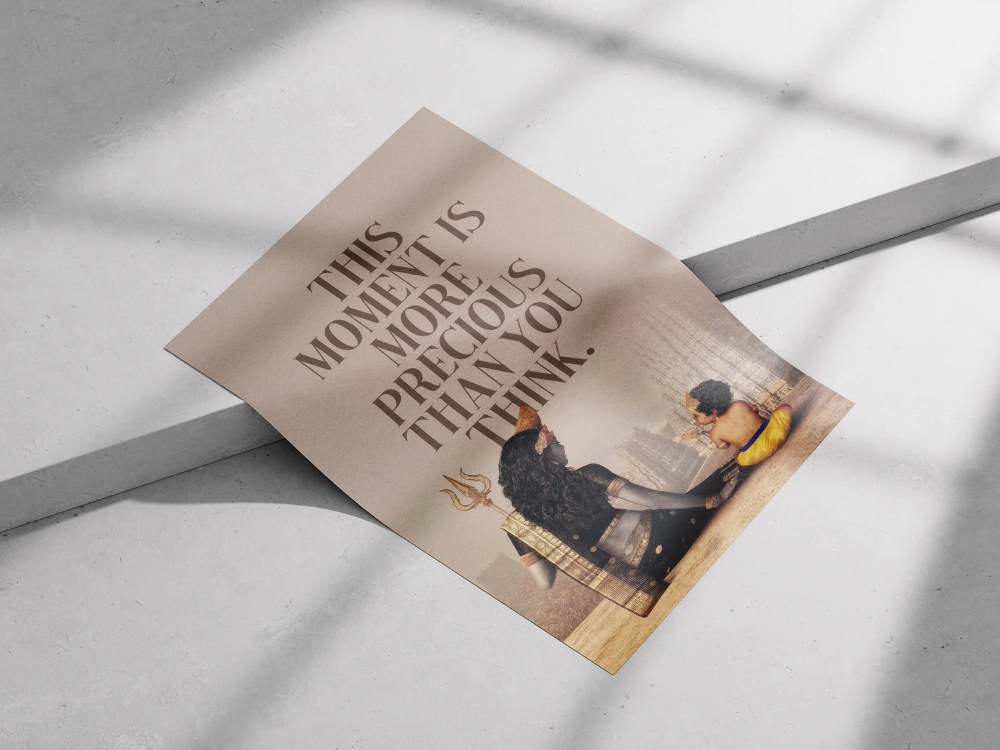 Divine Mother & Child Poster | Indian Spiritual Quote Wall Art | Precious Moments Print