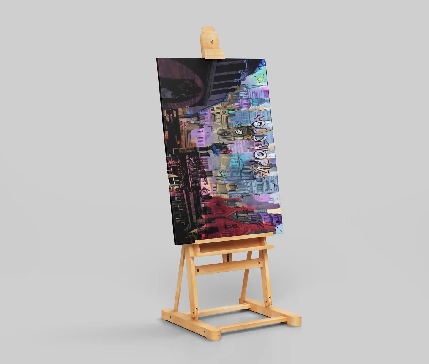 Old York Graffiti Cityscape Poster | Urban Street Art Wall Decor with Retro City Vibes