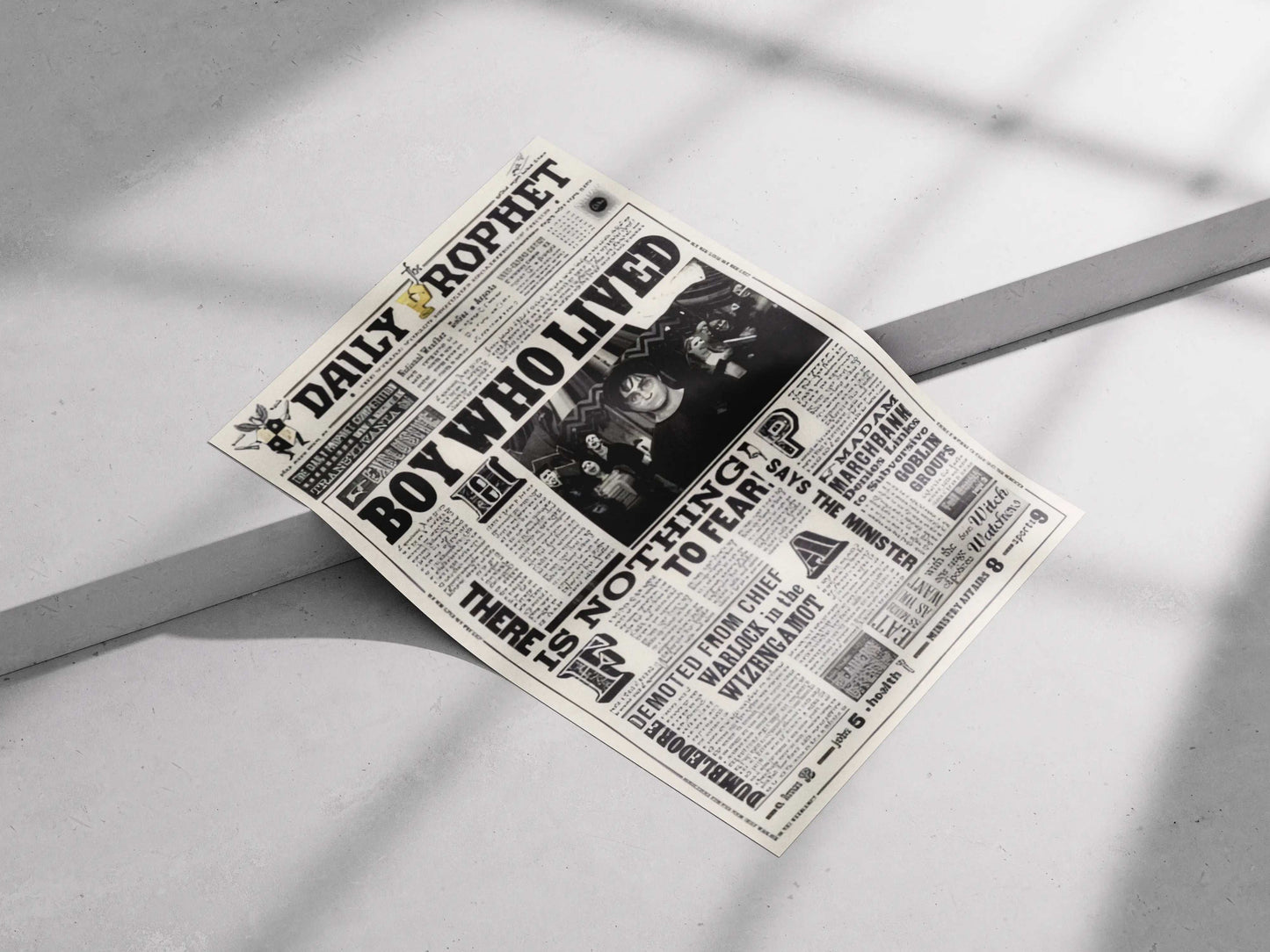 The Daily Prophet "Boy Who Lived" Newspaper Print - Harry Potter Wizarding World Poster