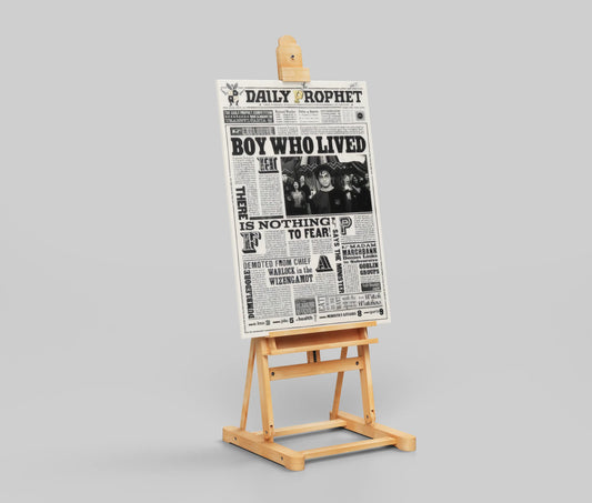 The Daily Prophet "Boy Who Lived" Newspaper Print - Harry Potter Wizarding World Poster