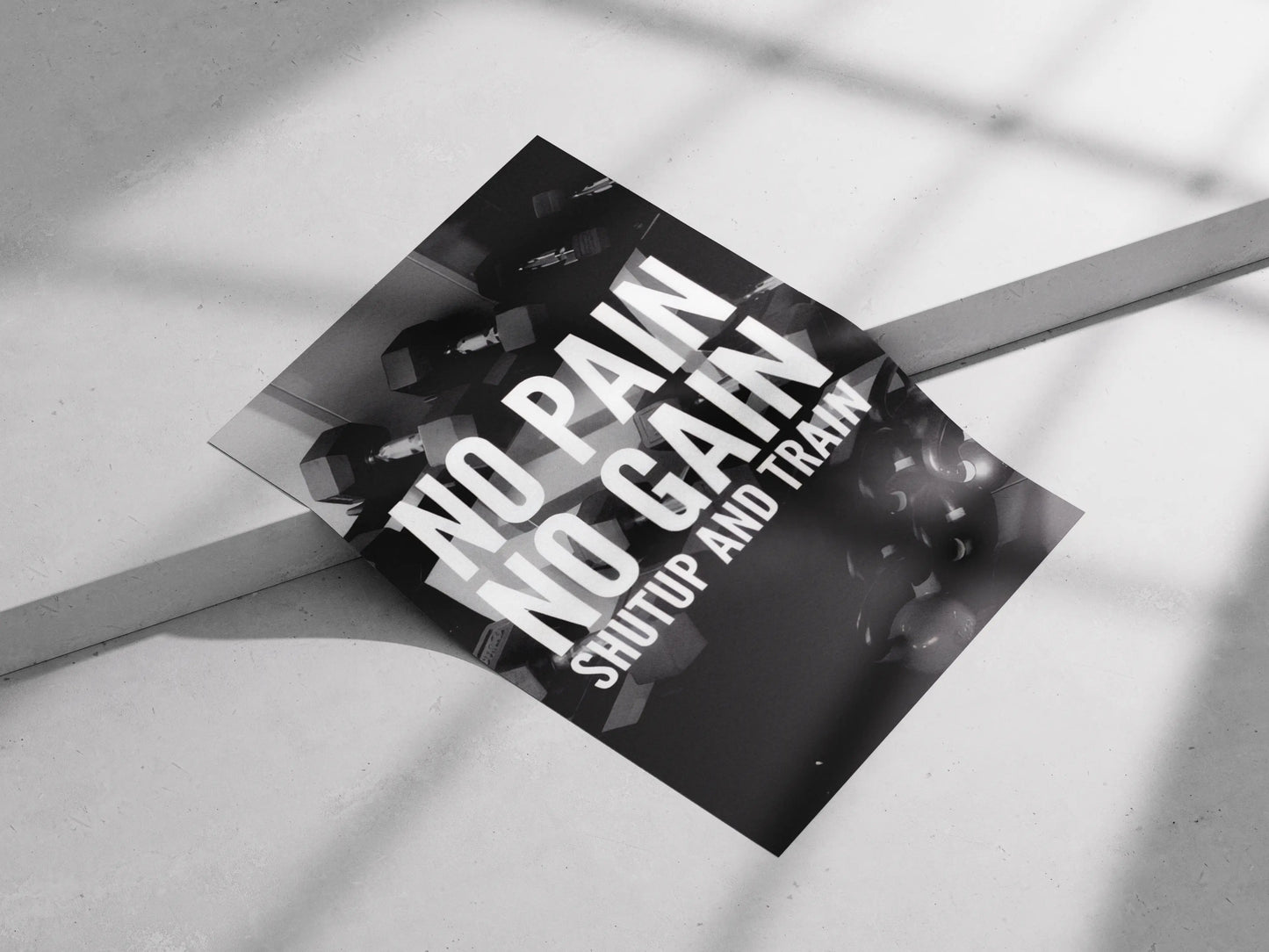 No Pain No Gain Gym Poster | Bold Motivational Workout Wall Art