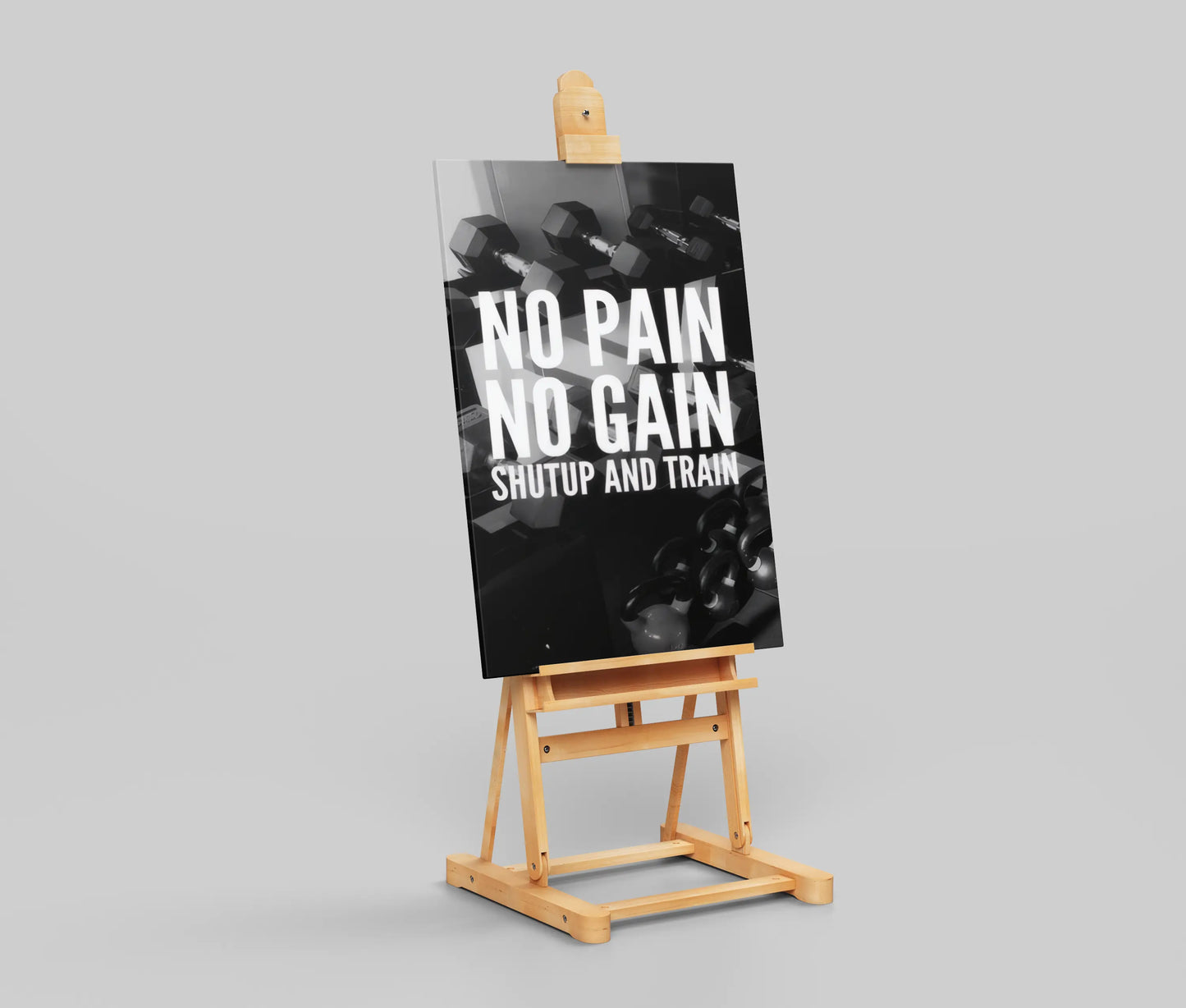 No Pain No Gain Gym Poster | Bold Motivational Workout Wall Art