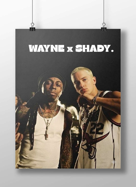 Lloyd Banks (Wayne) and Eminem (Shady) Main Subject: Lloyd Banks (Wayne) and Eminem (Shady) Matte BoizzBoard rigid print โ
