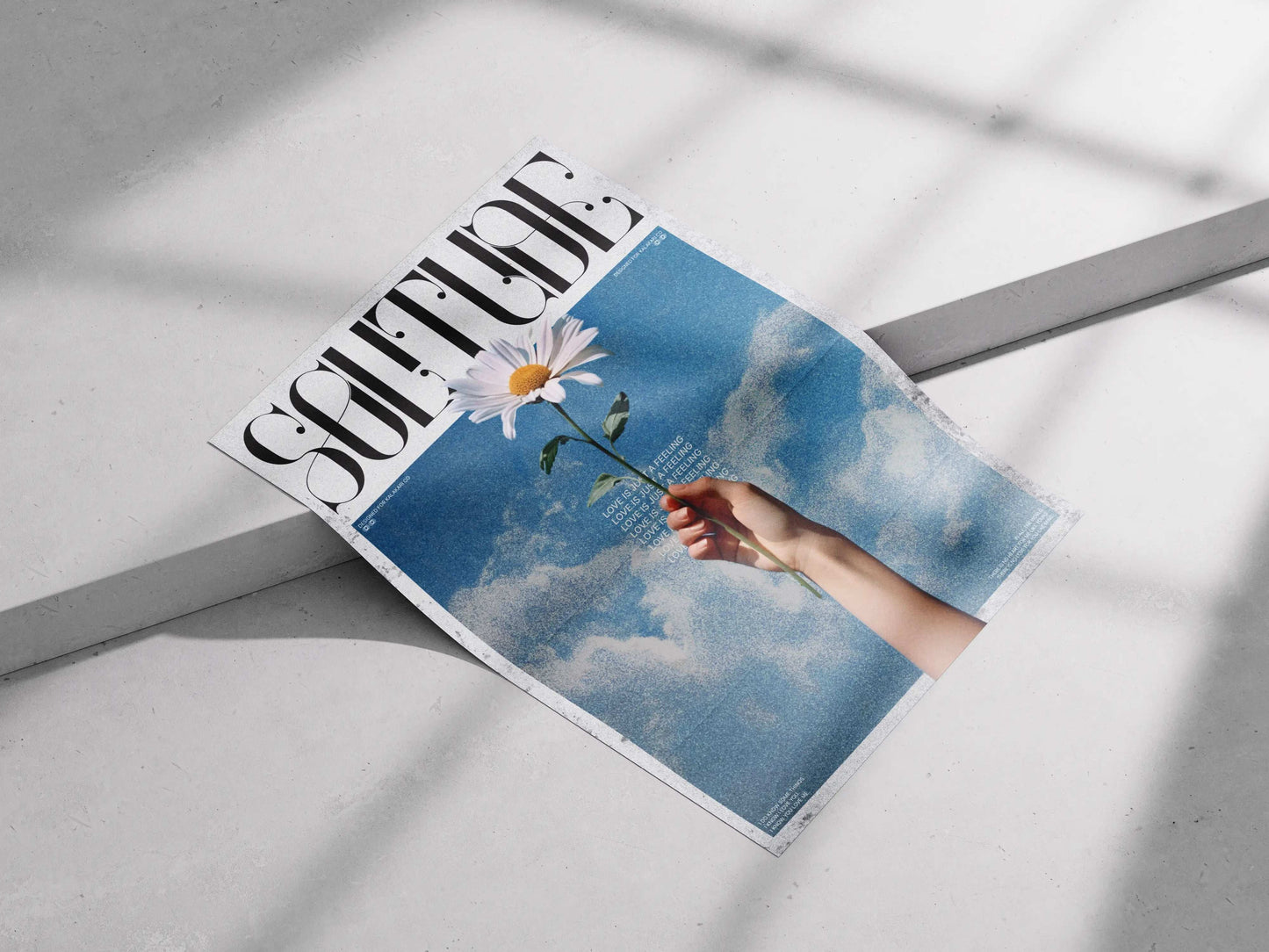 Solitude Poster – Dreamy Aesthetic Wall Art | Minimal Sky & Flower Print for Calm Spaces