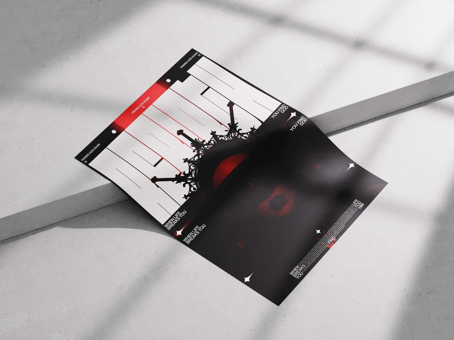 "REBIRTH" Dark Spiritual Art Poster - Finding God Again & When Life Breaks You Gothic Print