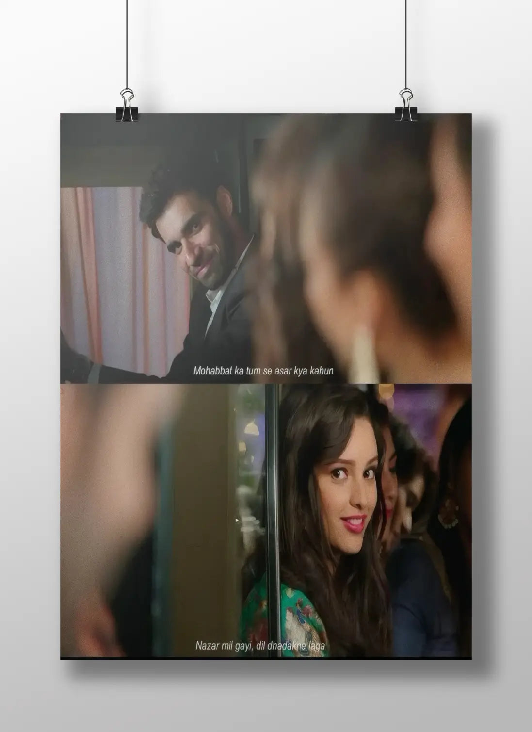 Bollywood Romantic Dialogue Poster | "Mohabbat Hai Tumse" Love Quote Wall Art | Aesthetic Modern Bollywood Poster