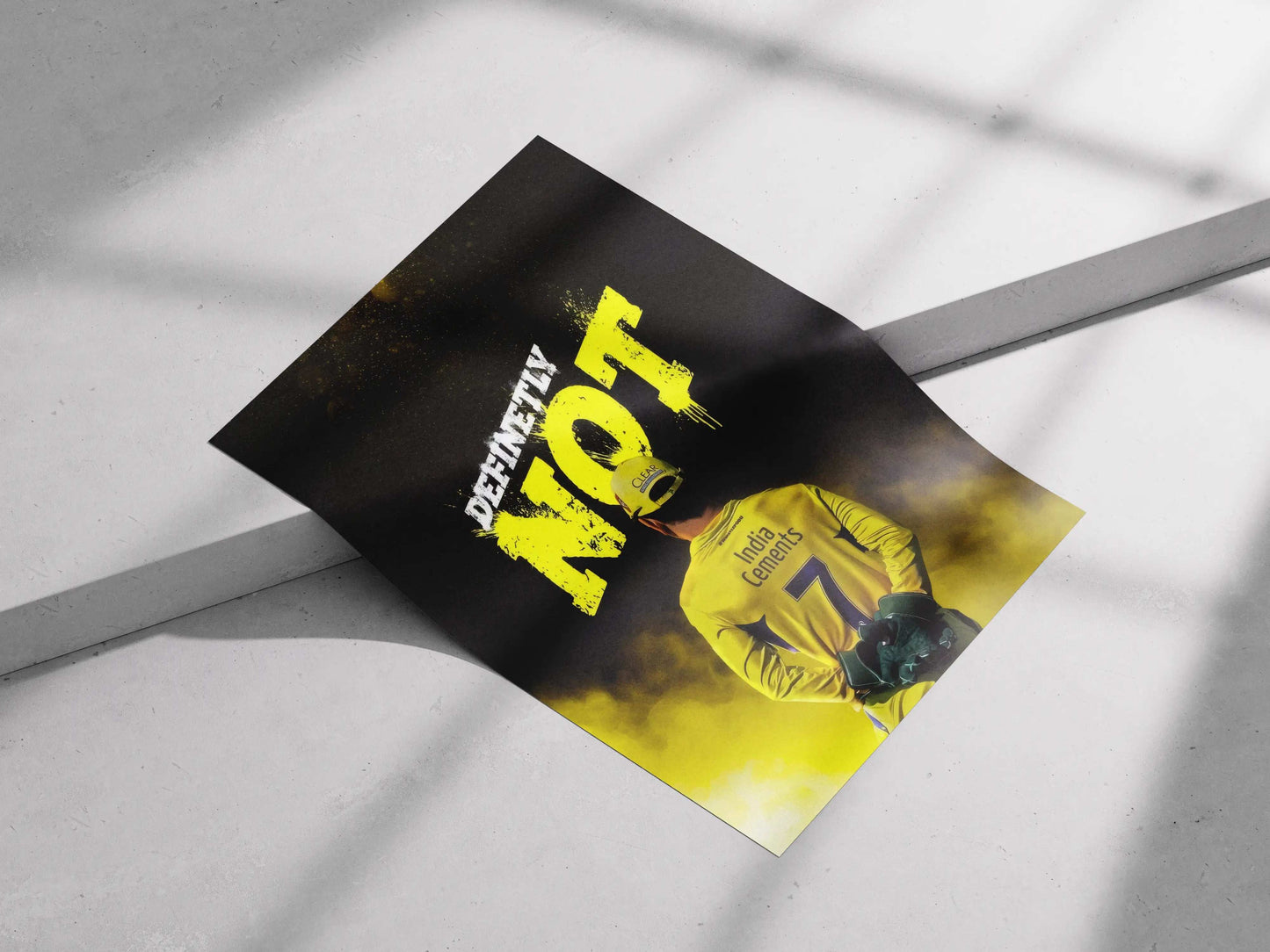 MS Dhoni “Definitely Not” Poster – CSK Captain Cool Retirement Quote Wall Art