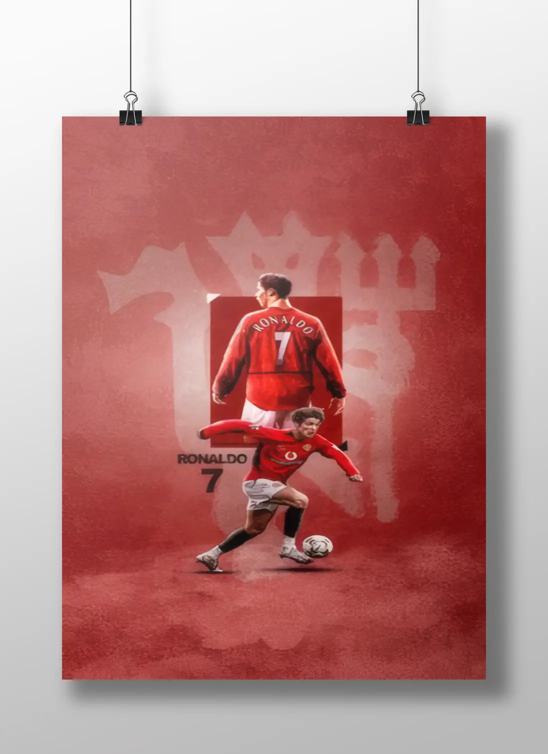 Cristiano Ronaldo Manchester United Poster – Iconic #7 Tribute Wall Art | CR7 Football Decor