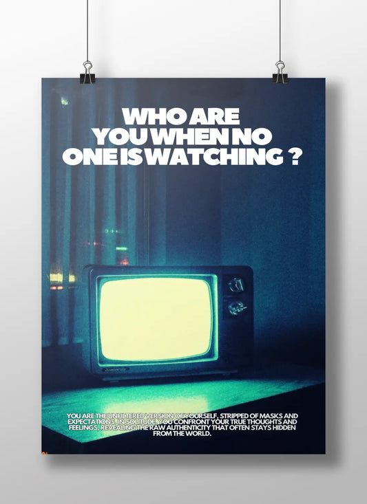 "Who Are You When No One Is Watching?" Retro TV Art Print