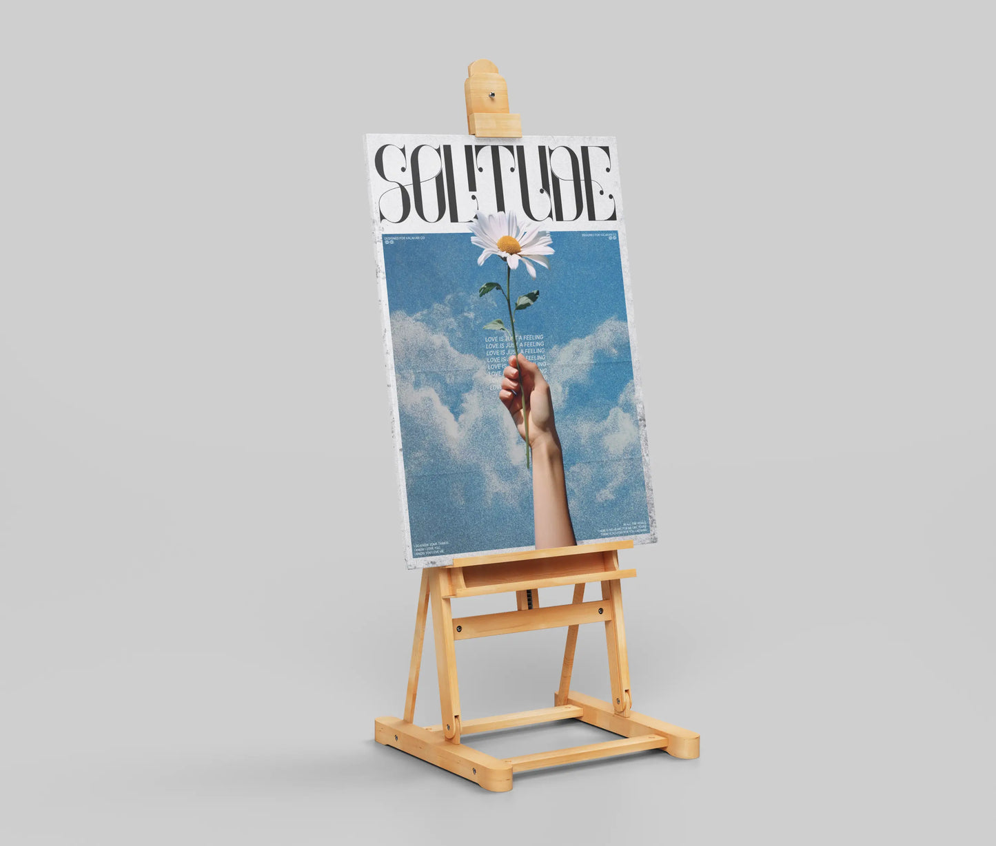 Solitude Poster – Dreamy Aesthetic Wall Art | Minimal Sky & Flower Print for Calm Spaces