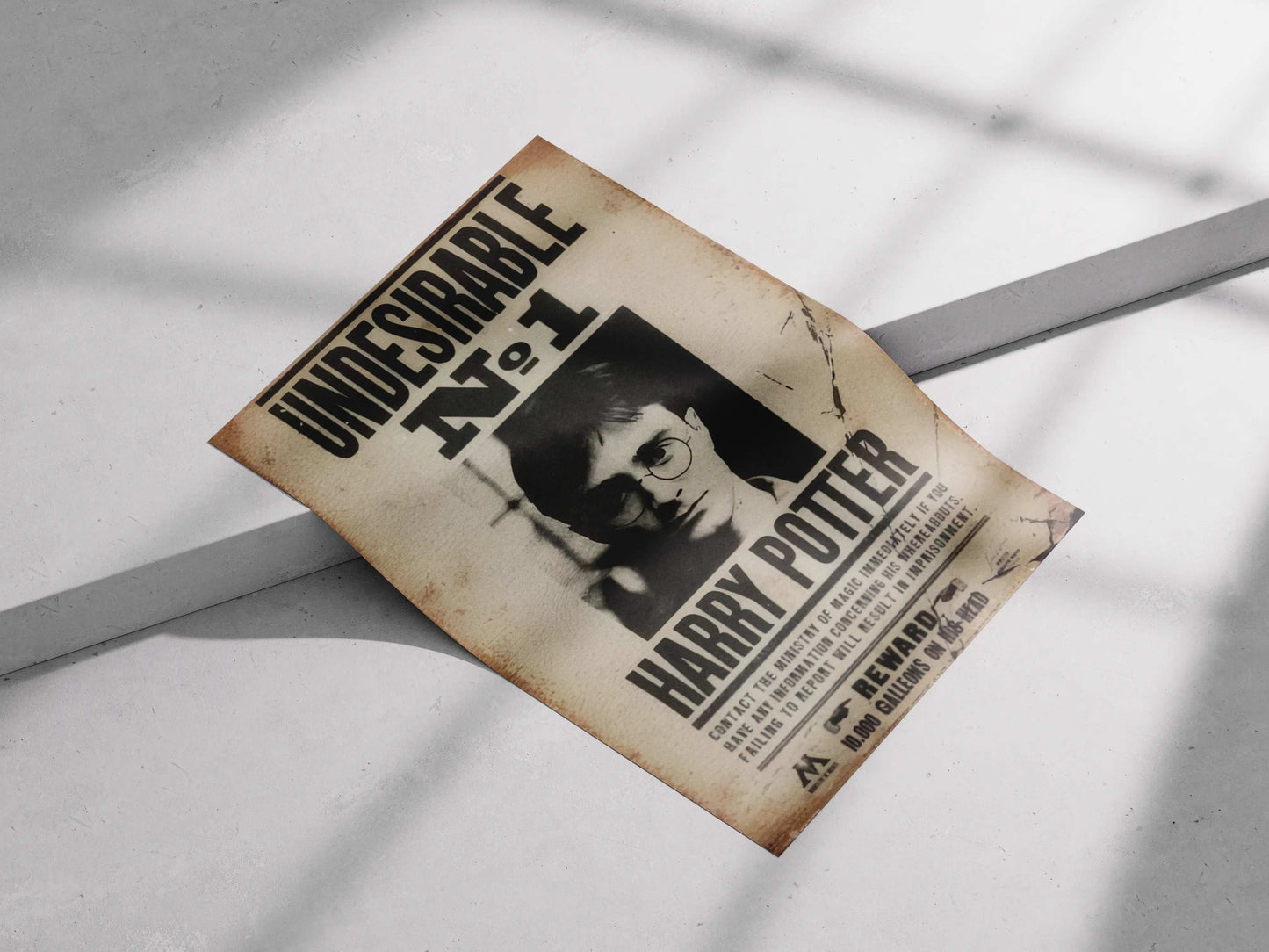 Harry Potter "Undesirable No. 1" Wanted Poster - Ministry of Magic Wizarding World Propaganda Print