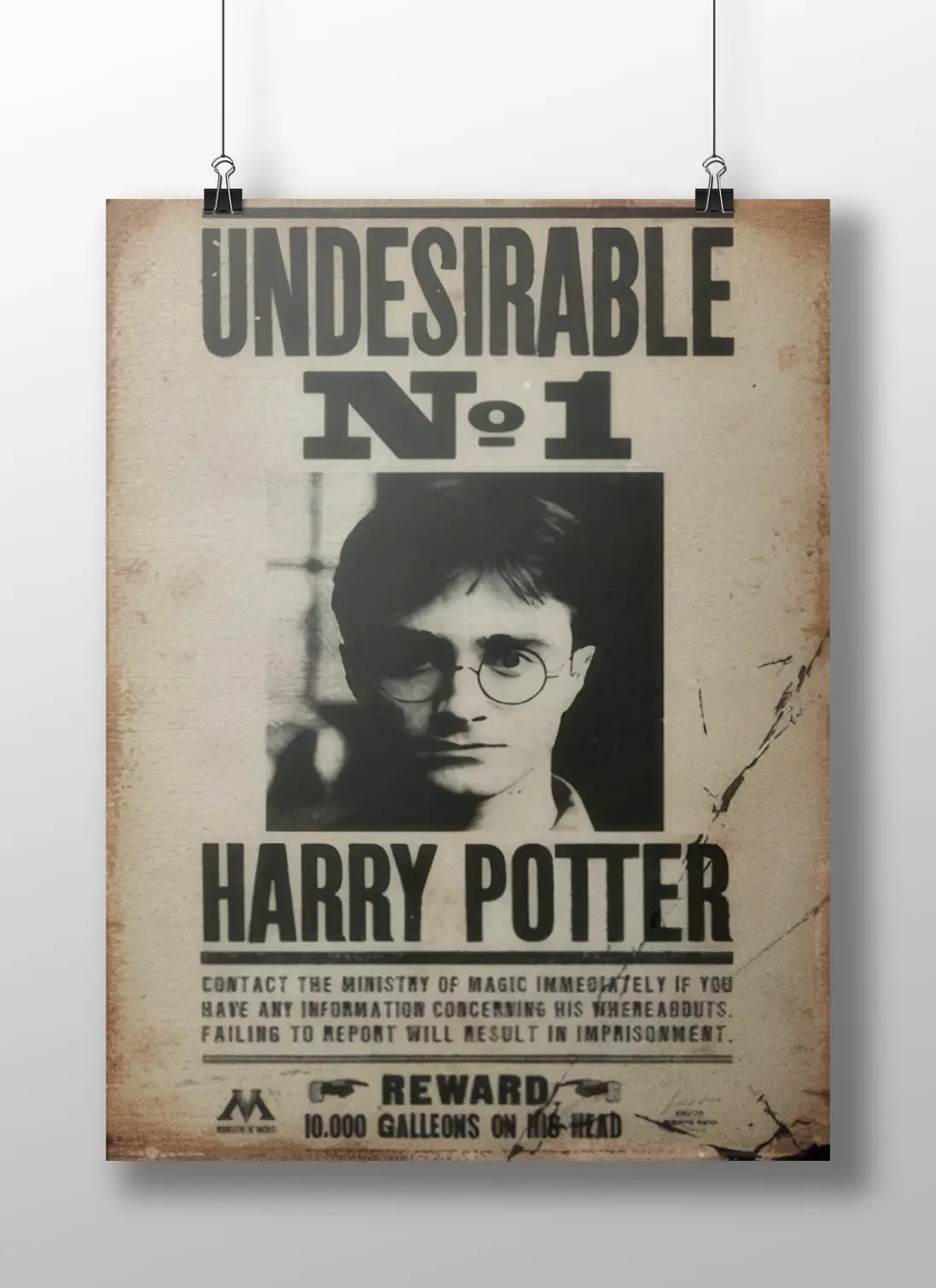 Harry Potter "Undesirable No. 1" Wanted Poster - Ministry of Magic Wizarding World Propaganda Print