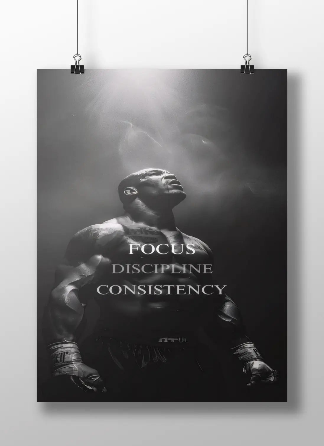 Boxer Motivation Poster | Focus Discipline Consistency Wall Art | Gym Inspiration Print