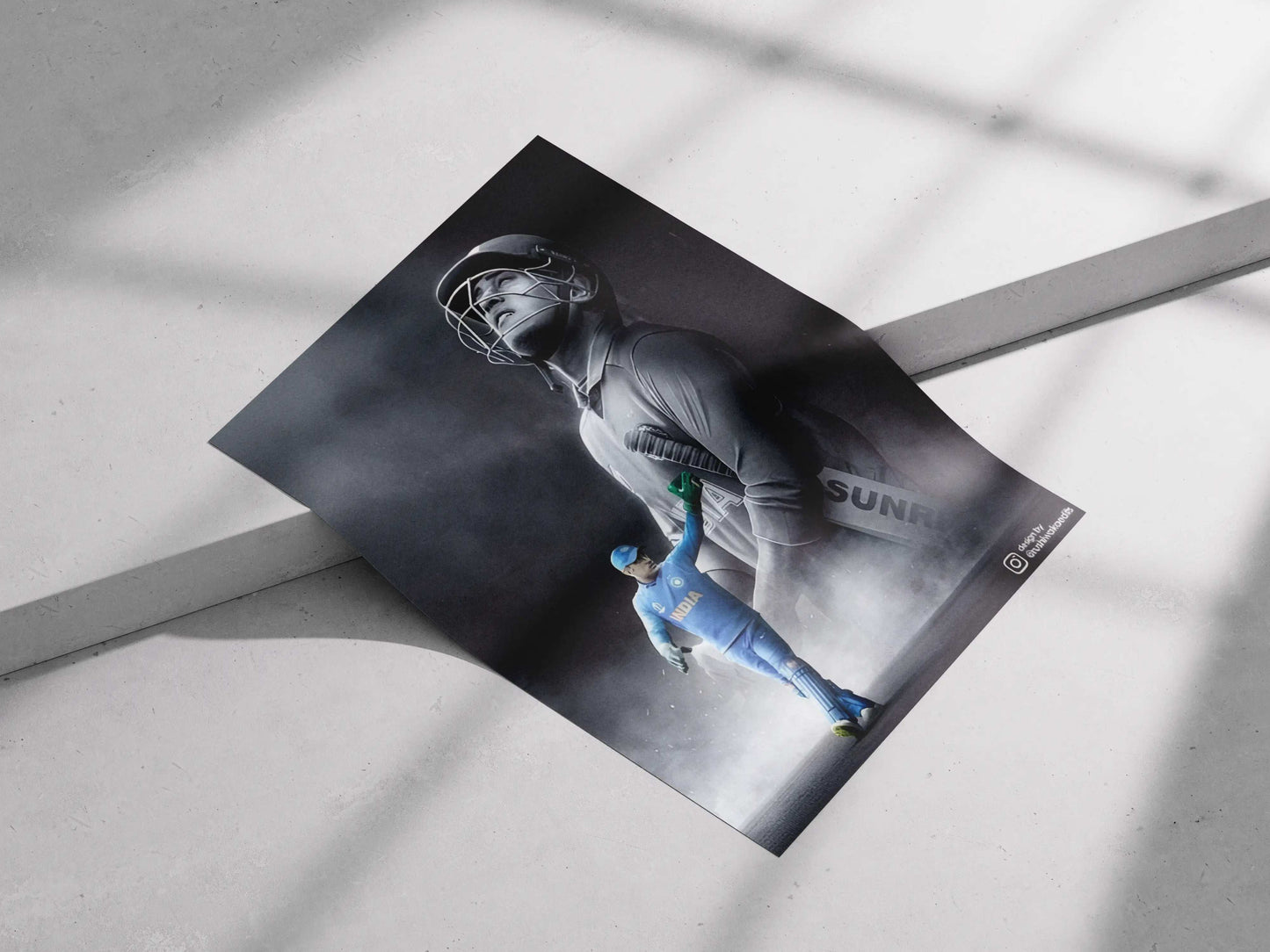 MS Dhoni Tribute Poster – Indian Cricket Legend Wall Art | Captain Cool Limited Edition