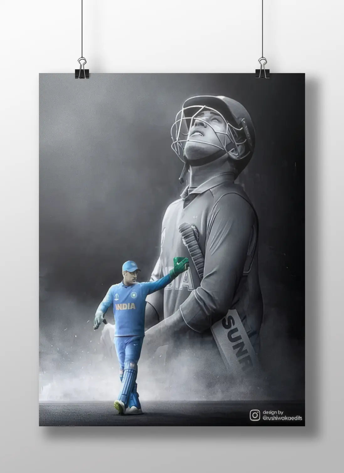 MS Dhoni Tribute Poster – Indian Cricket Legend Wall Art | Captain Cool Limited Edition