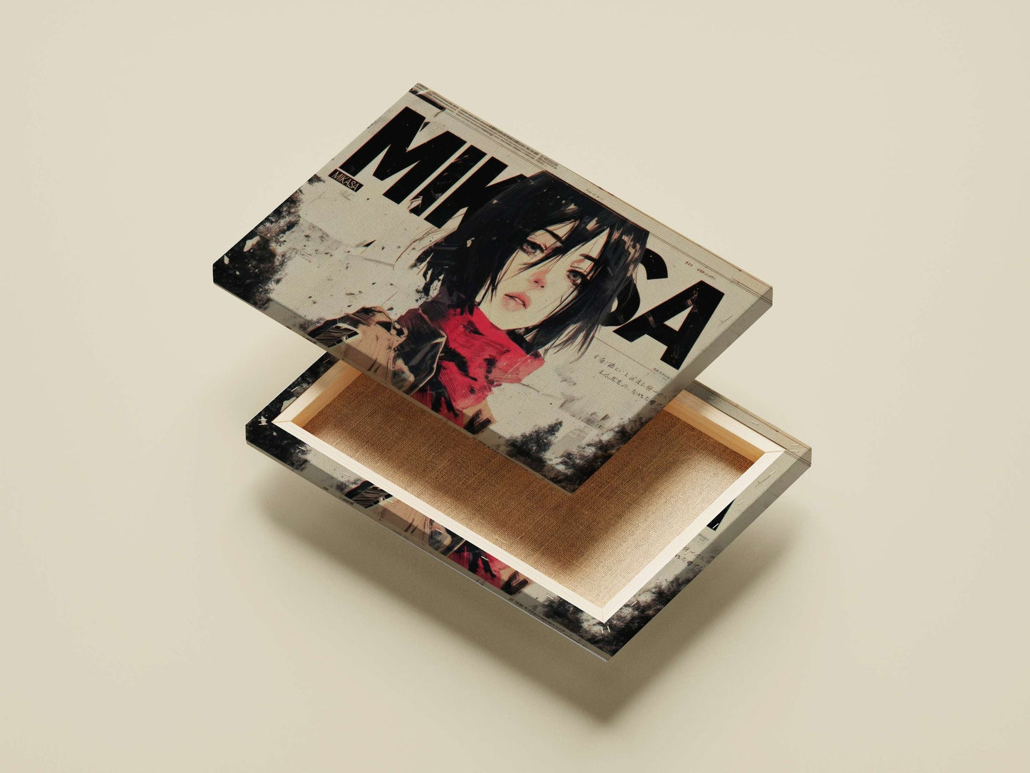 Mikasa Ackerman from Attack on Titan Main Subject: Mikasa Ackerman from Attack on Titan Canvas wall art — Anime wall art