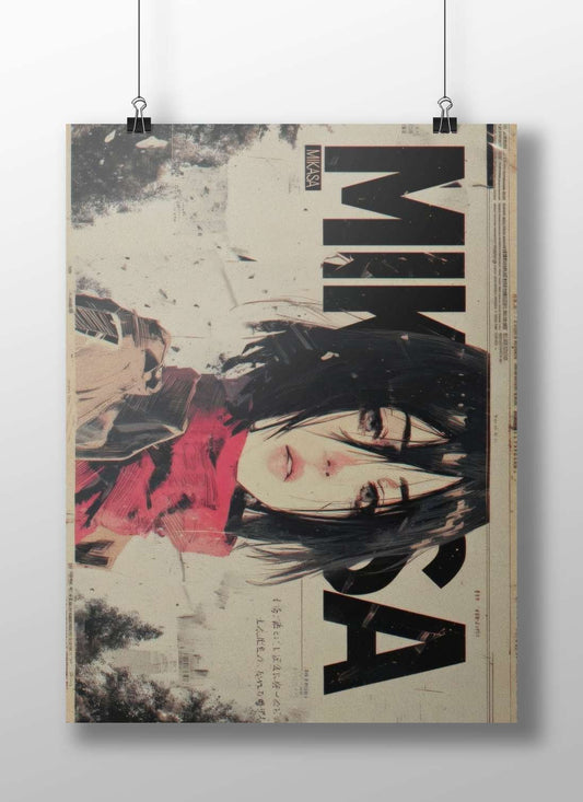 Mikasa Ackerman (Attack on Titan) Main Subject: Mikasa Ackerman (Attack on Titan) Matte BoizzBoard rigid print — Anime wall