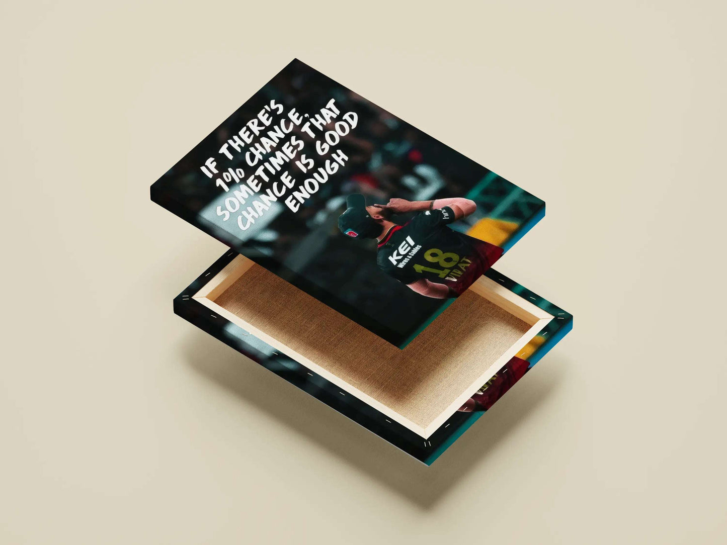 Virat Kohli 1% Chance Motivational Poster – RCB Cricket Wall Art Quote Print