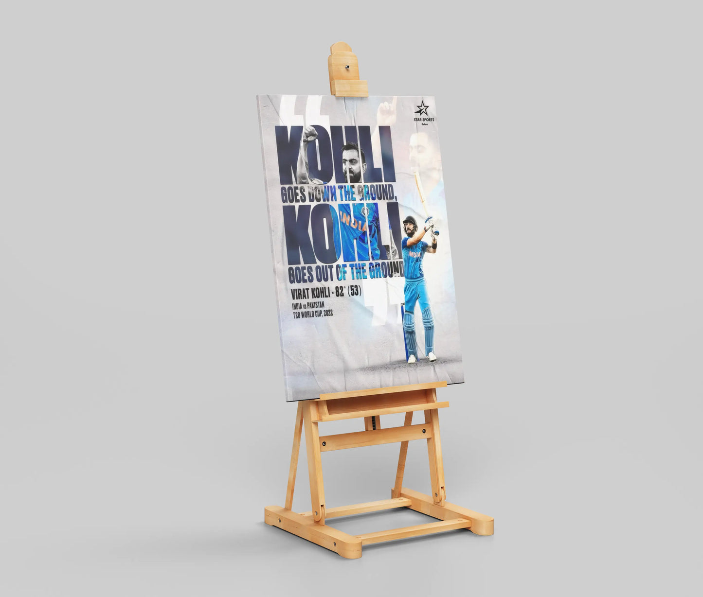Virat Kohli 82 India vs Pakistan Poster – T20 World Cup 2022 Cricket Art Print