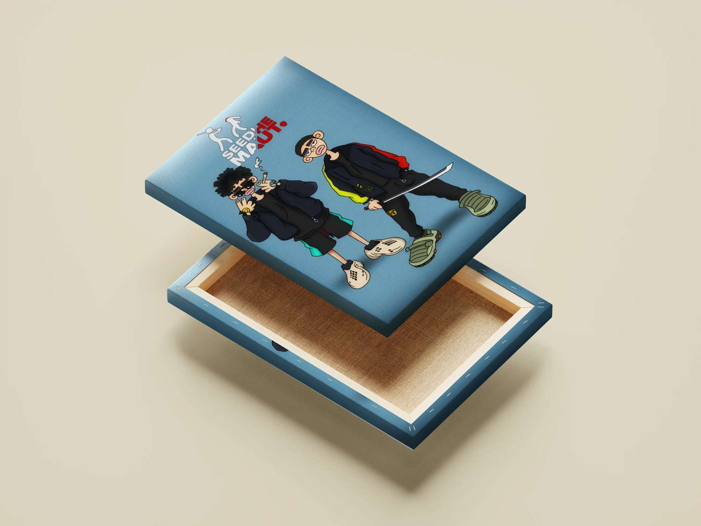 Seedhe Maut Cartoon Poster – Hip-Hop Duo Streetwear Art | Desi Rapper Fan Art Print