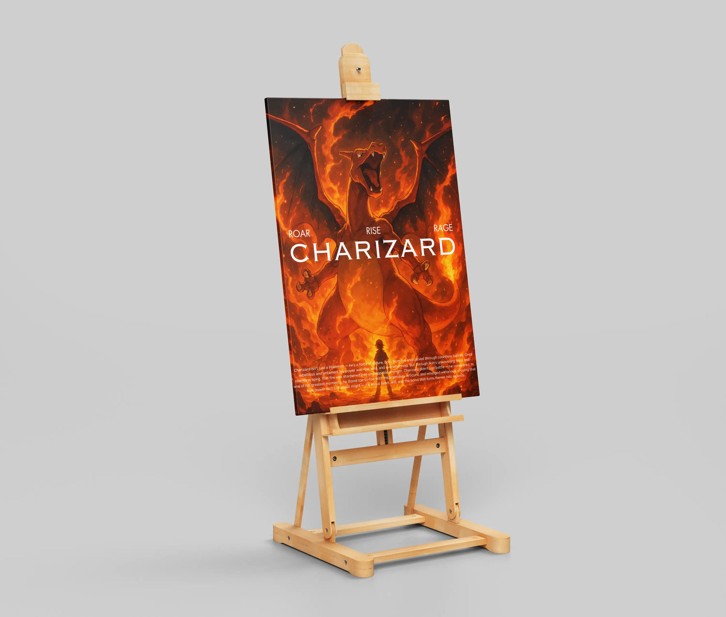 Charizard "Roar. Rise. Rage." Poster – Legendary Pokémon Fire Wall Art