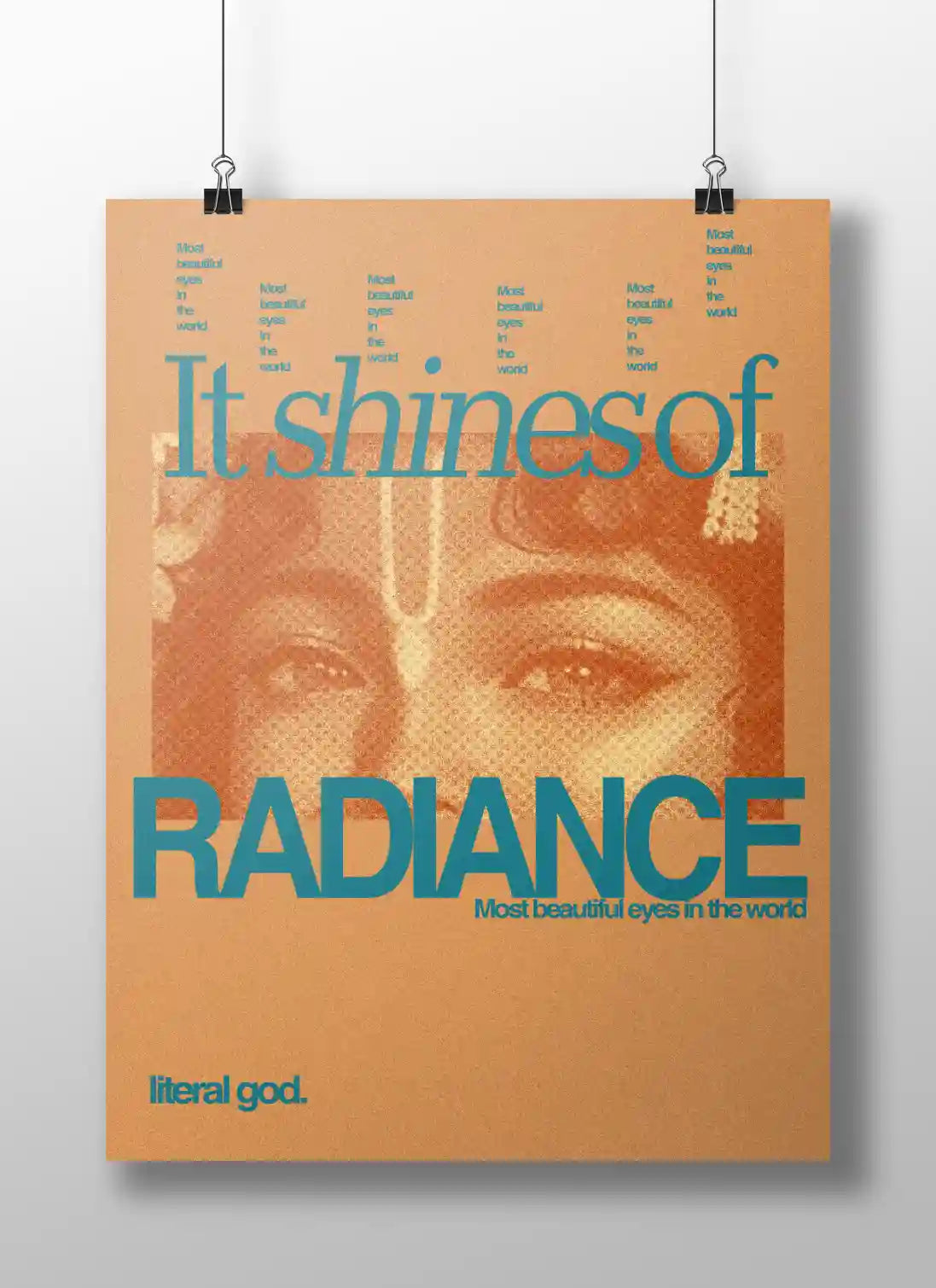 Radiance – Krishna Eyes Poster | Divine Beauty Spiritual Wall Art