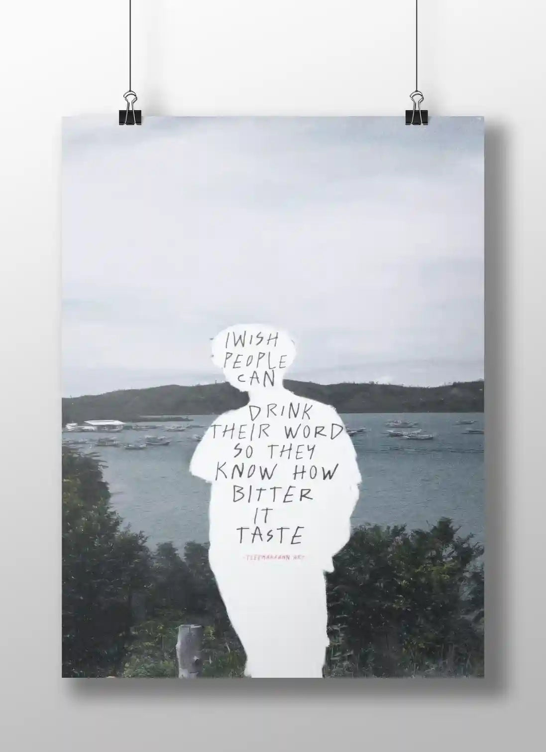 Bitter Words – Aesthetic Emotional Quote Poster | Sad Reflective Mental Health Wall Art