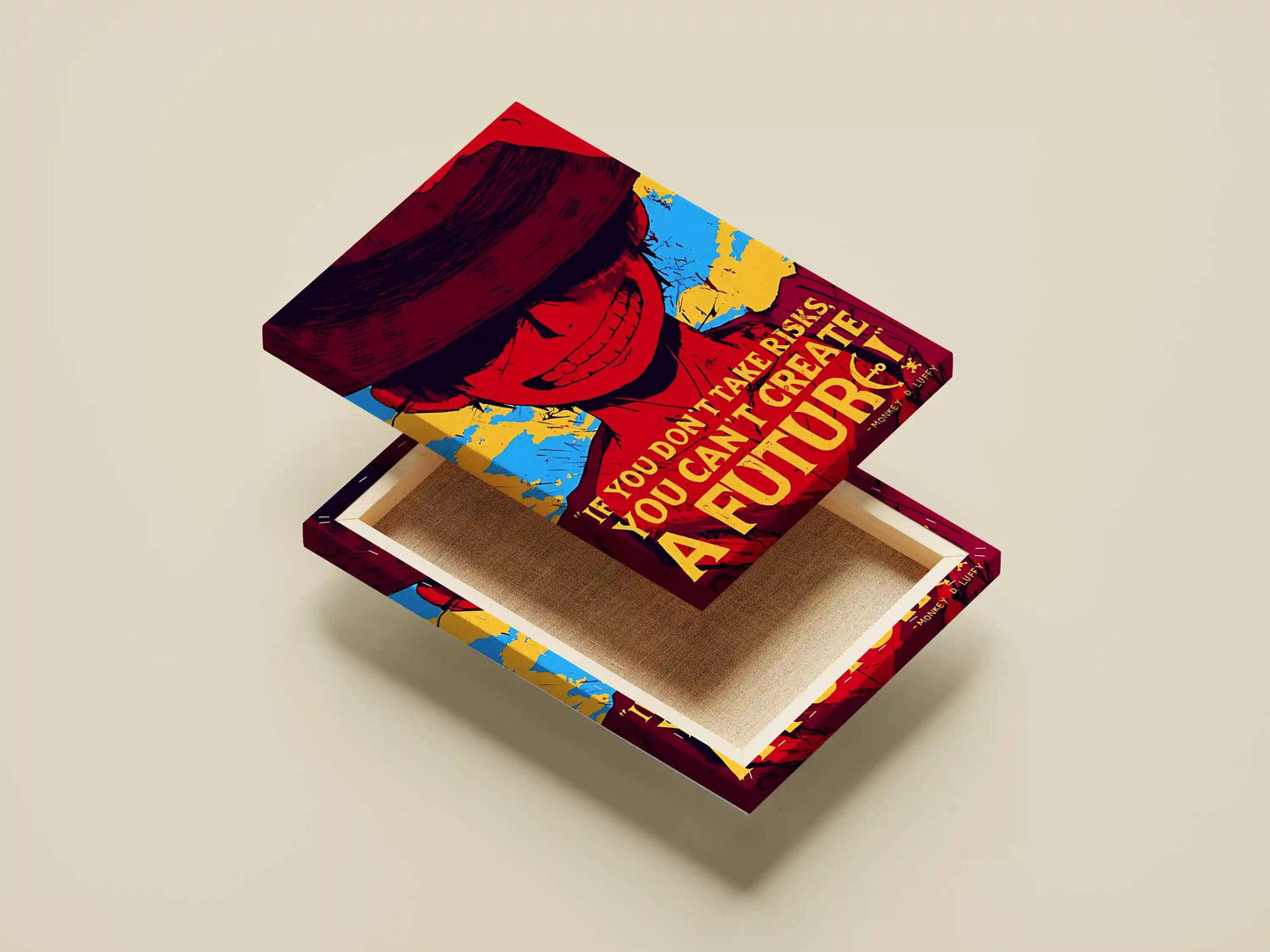 One Piece Monkey D. Luffy "If You Don't Take Risks, You Can't Create A Future!" Quote Poster - Straw Hat Pirate Inspirational Art Print