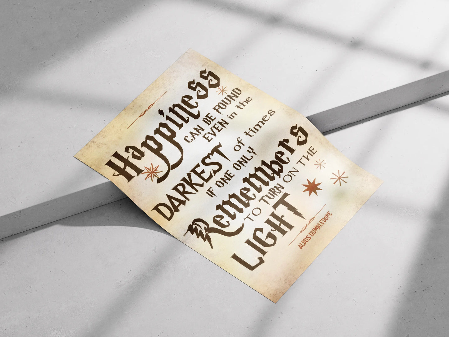 "Happiness Can Be Found" Dumbledore Quote Harry Potter Inspirational Poster - Wizarding World Wall Art