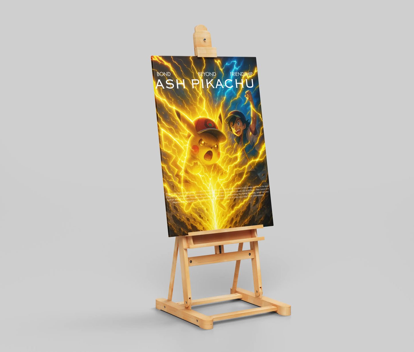 Ash & Pikachu "Bond Beyond Friendship" Poster – Pokémon Lightning Wall Art