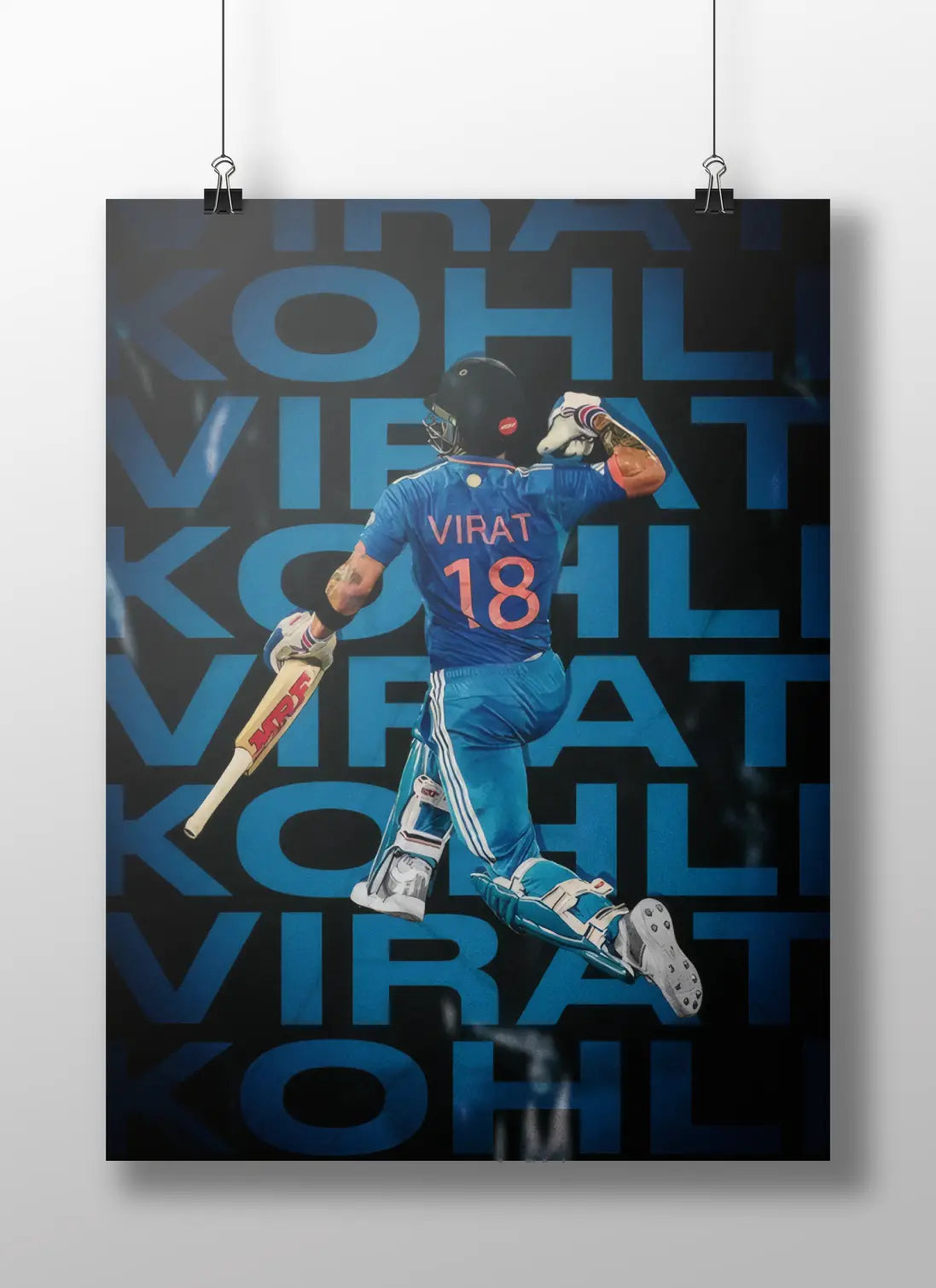 Virat Kohli Poster – Iconic India Jersey Celebration | Cricket Fan Wall Art