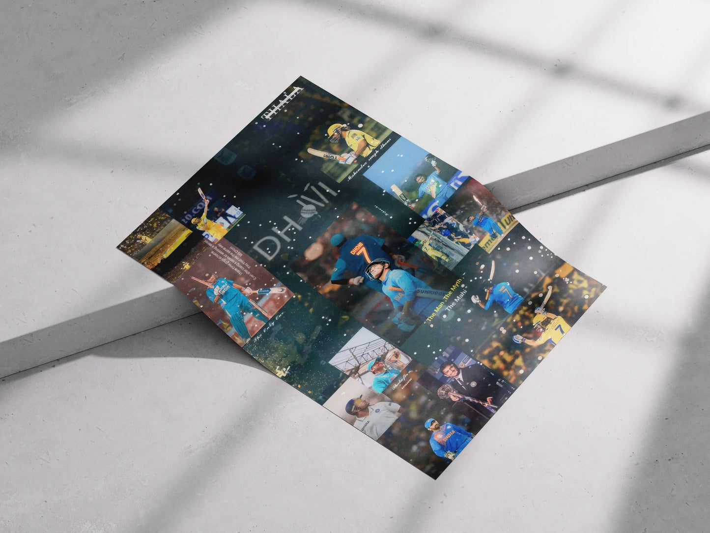 MS Dhoni Poster – Iconic Career Tribute Collage | Thala CSK & India Cricket Wall Art