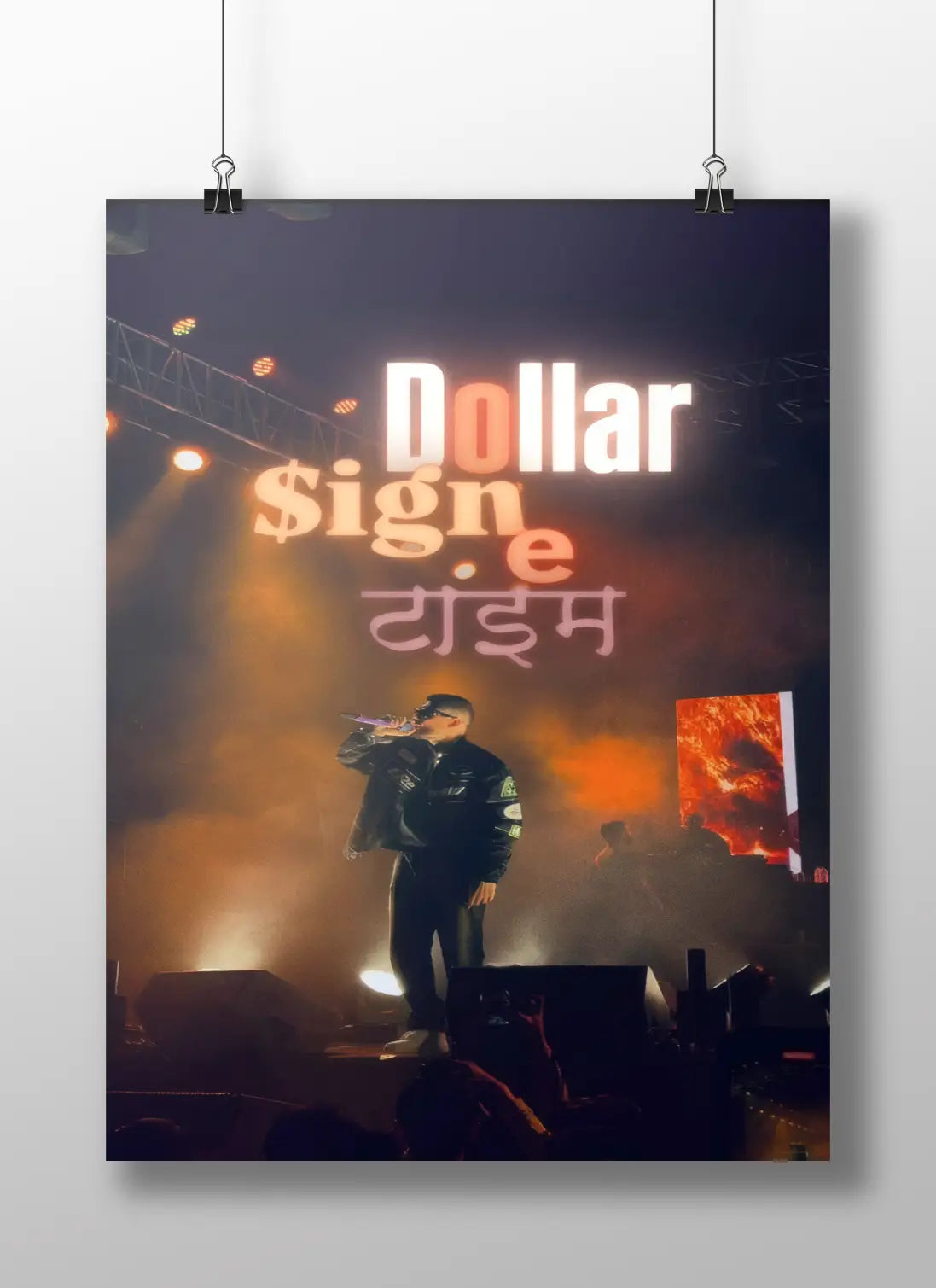 Dollar $ign One Time Poster – Desi Hip-Hop Concert Art | Rapper Stage Vibe Aesthetic Wall Print
