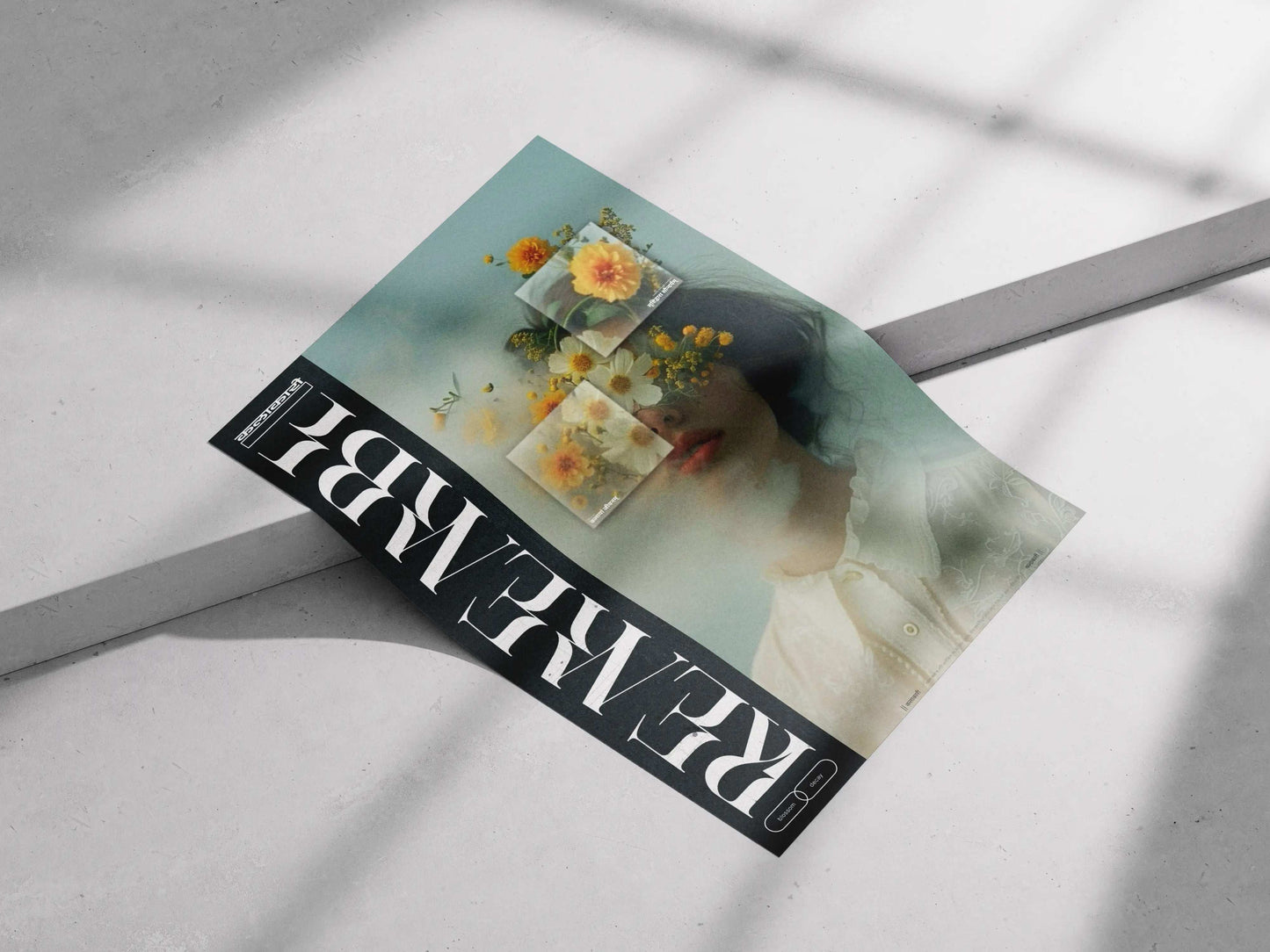 Remember - Surreal Floral Aesthetic Poster | Hindi Typography | Blossom & Decay Wall Art