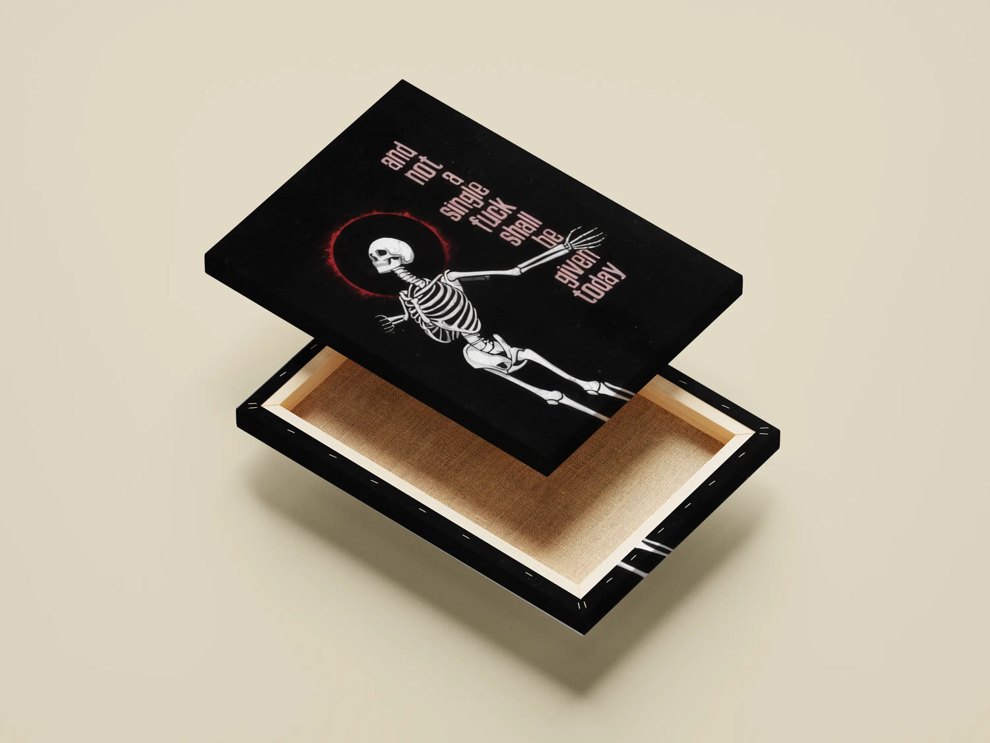 Skeleton Zero F*cks Given Poster | Dark Humor Gothic Wall Art Print