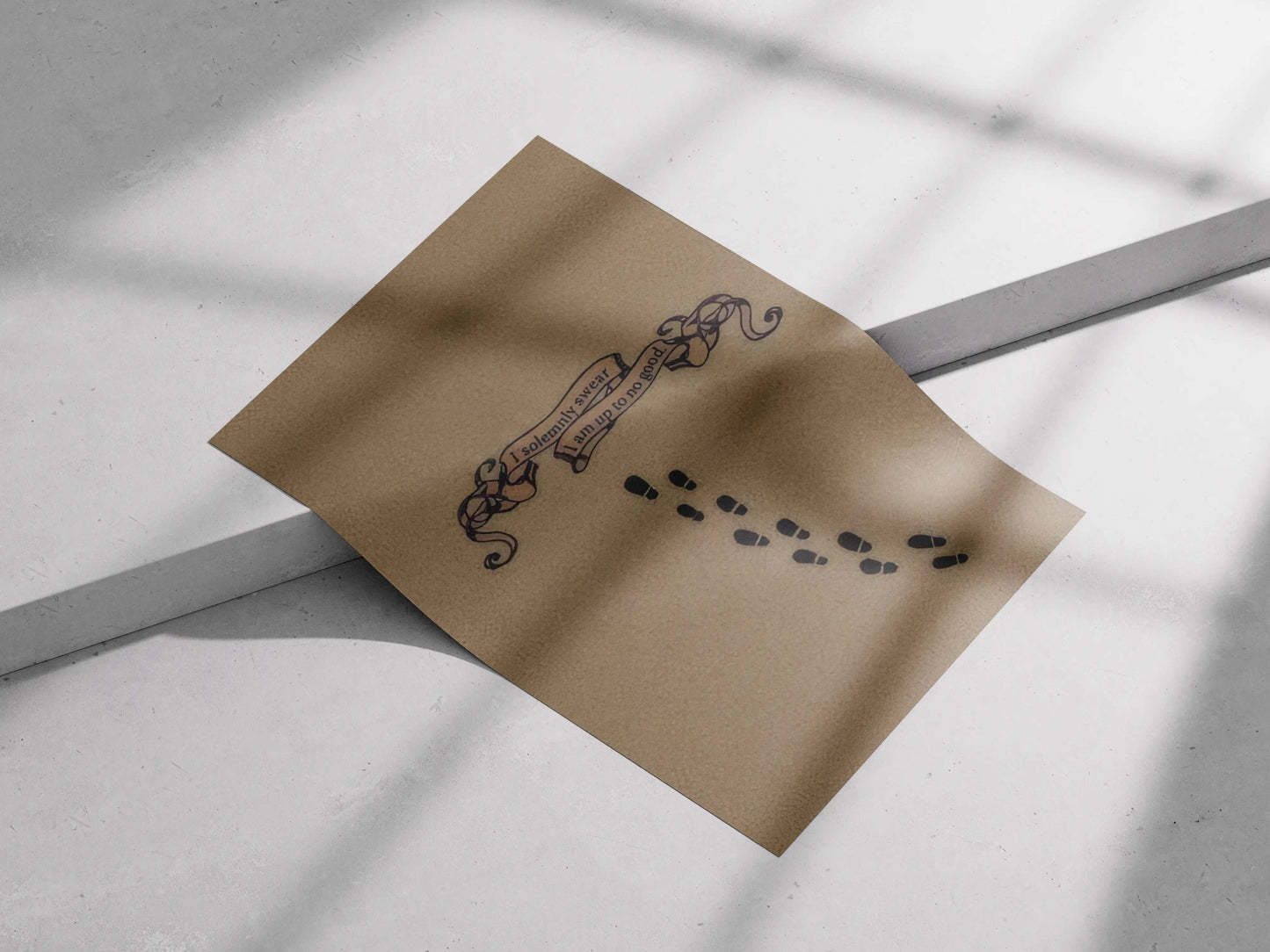 "I Solemnly Swear I Am Up To No Good" Marauder's Map Footprints Harry Potter Poster - Wizarding World Decor
