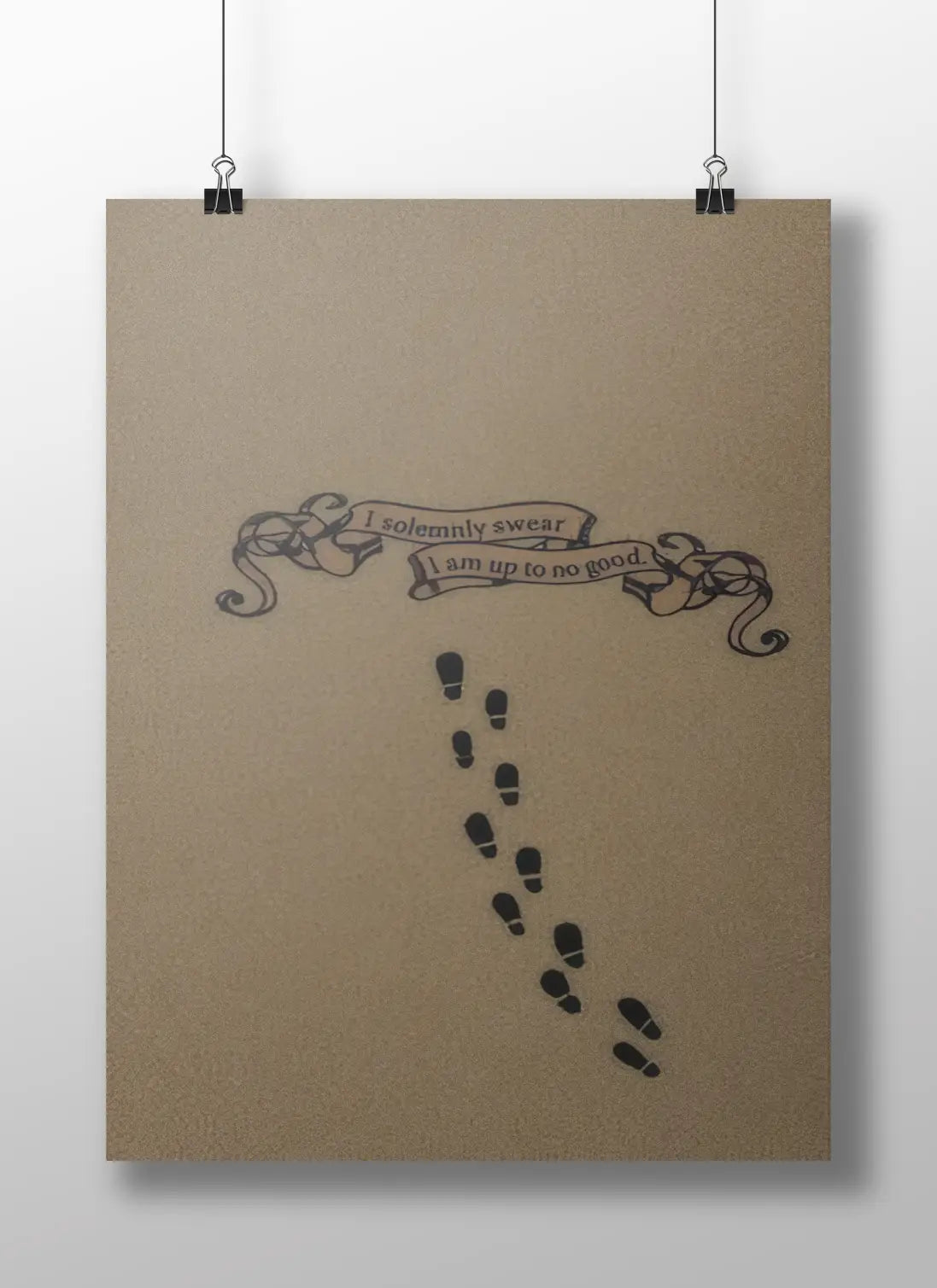 "I Solemnly Swear I Am Up To No Good" Marauder's Map Footprints Harry Potter Poster - Wizarding World Decor