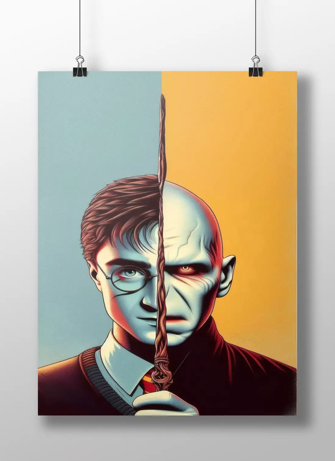 Harry Potter vs. Voldemort Duality Art Print - Wizarding World Conflict Fan Poster