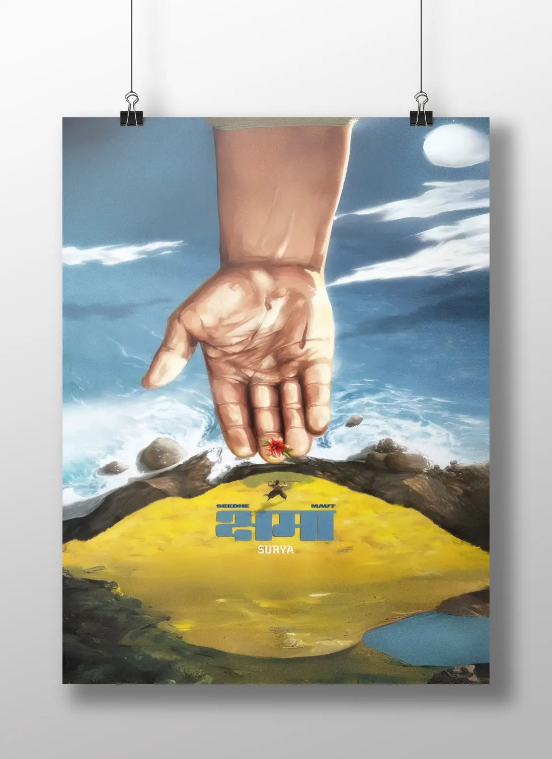 “Kshama” Poster – Seedhe Maut Inspired Art Print | Divine Hand Symbolism x Indian Hip-Hop Aesthetic