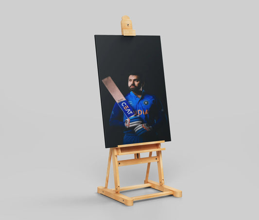 Rohit Sharma Minimalist Poster – India Cricket Captain Portrait Wall Art