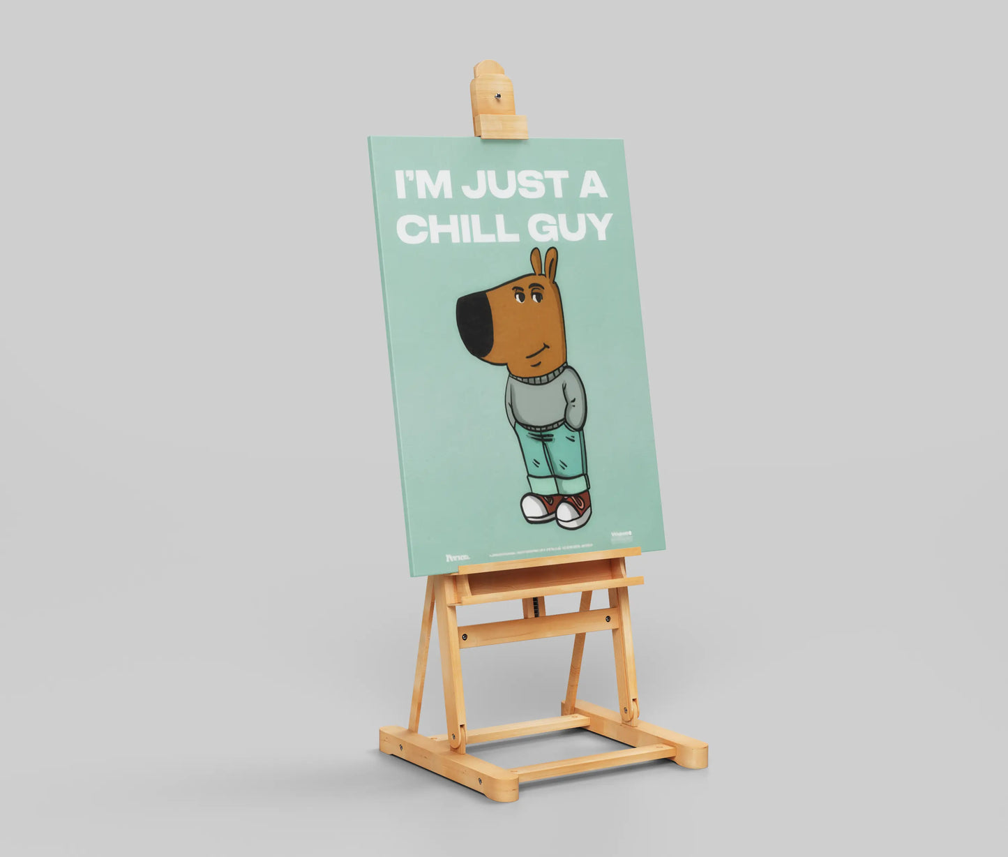 Chill Cartoon Poster | Cute Minimalist Animal Art Print for Room Decor