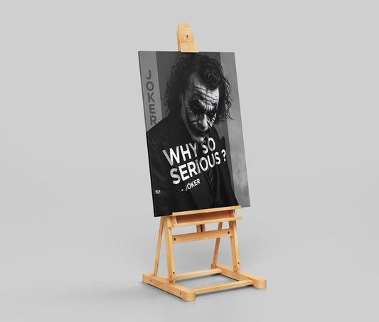 Joker "Why So Serious?" Heath Ledger Black & White Movie Poster - Dark Knight Villain Art Print