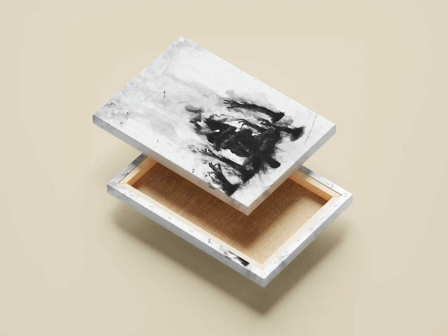 Fractured Spirit – Black Ink Abstract Poster | Expressionist Motion Wall Art