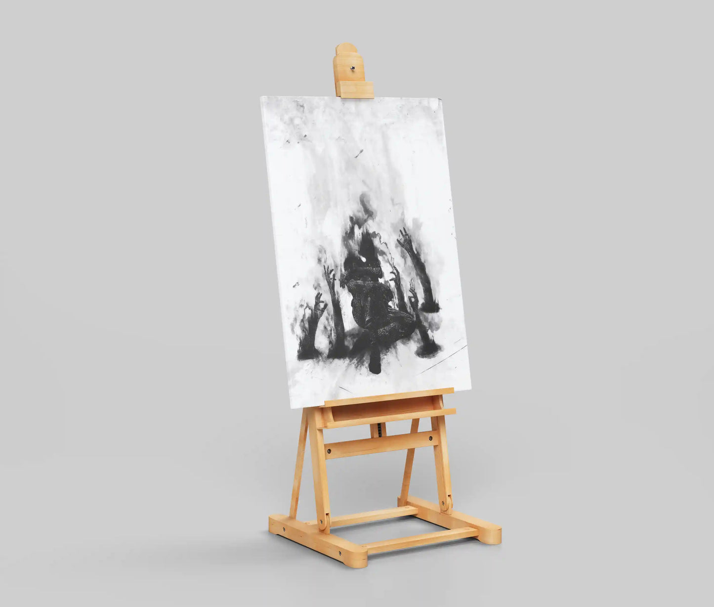 Fractured Spirit – Black Ink Abstract Poster | Expressionist Motion Wall Art