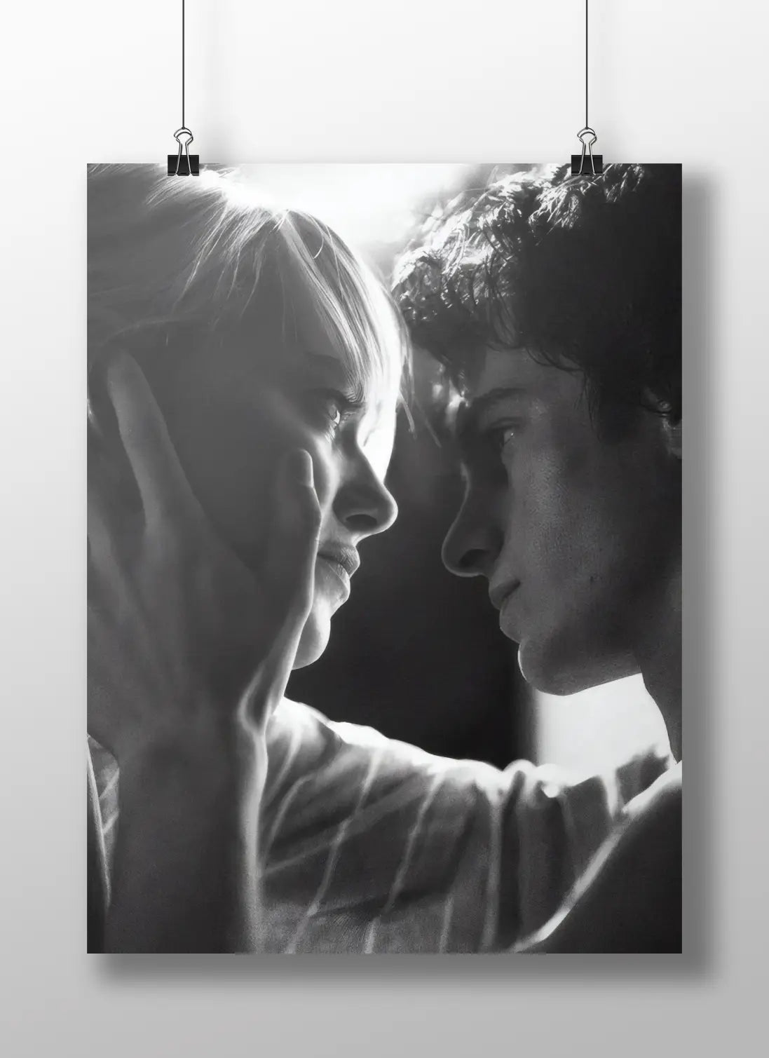 Call Me By Your Name Elio & Oliver Intimate Portrait Poster - Romantic Drama Black & White Film Art Print