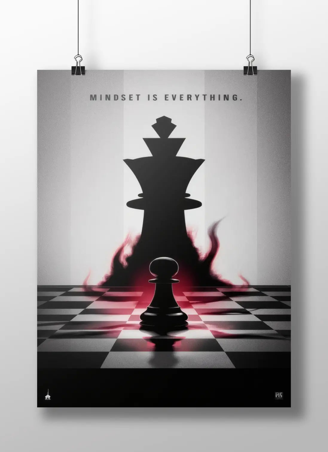 Mindset Is Everything Chess Poster | Motivational Pawn to King Wall Art