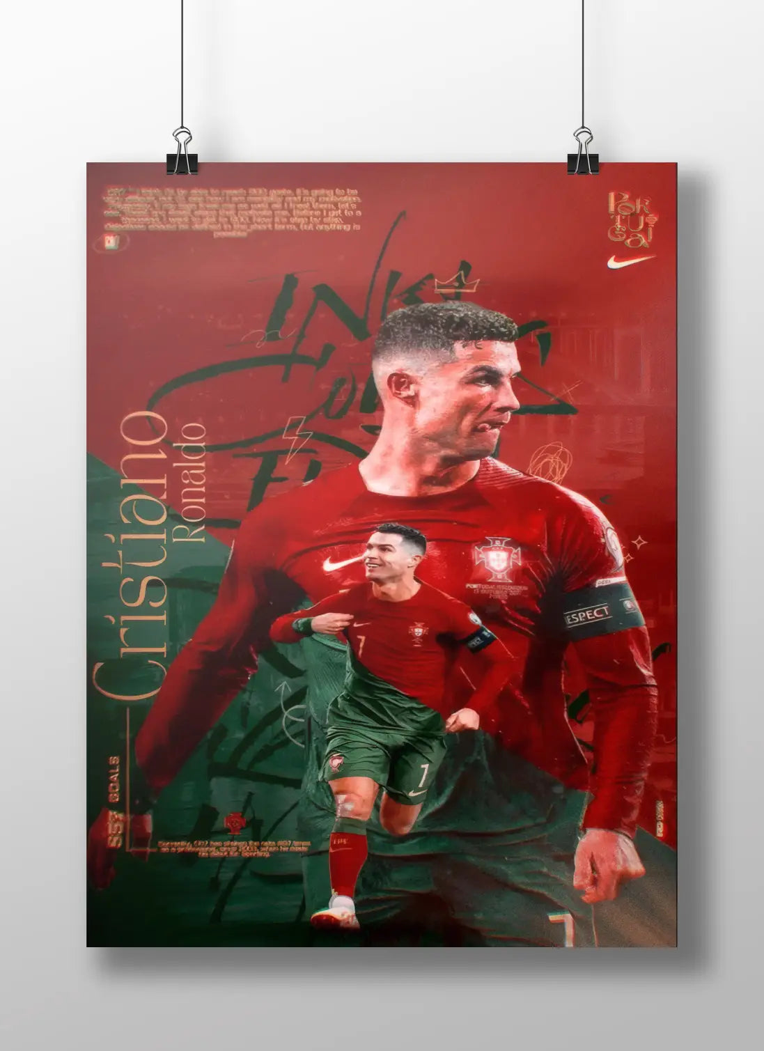 Cristiano Ronaldo Portugal Poster – Iconic Football Wall Art | CR7 Captain Tribute Print